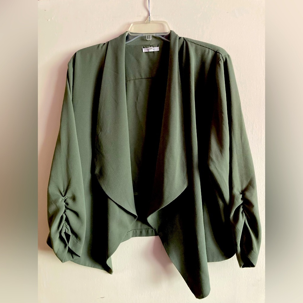 Olive green light weight blazer.